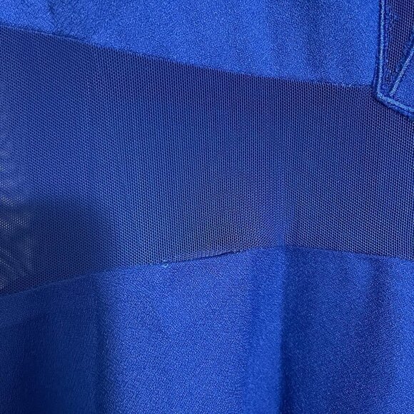 ASTR Women's Royal Blue Mesh Inset Embroidered Fit & Flare Mini Dress Medium - Picture 10 of 11